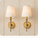 Pair of brass wall sconces
