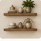 Floating shelves with decor